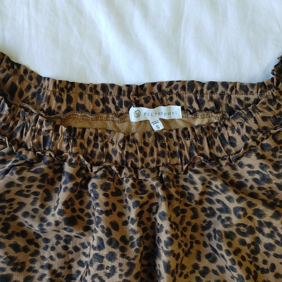 FSL Apparel Size S Women's Leopard Gray Ruffle Sleeveless Sheath Lined Dress - Picture 5 of 6